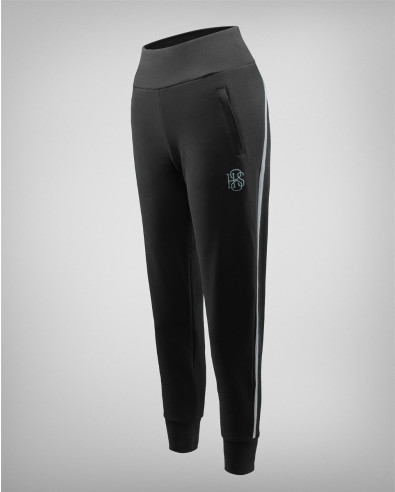 Women's cotton sport pants in black and mint