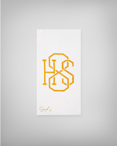Luxury SPORTS Towel in White and Gold