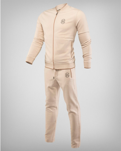 BEIGE SPORTS SUIT WITH CONTRAST ELEMENTS