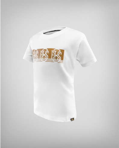 Camiseta blanca infantil de beats con estampado en relieve