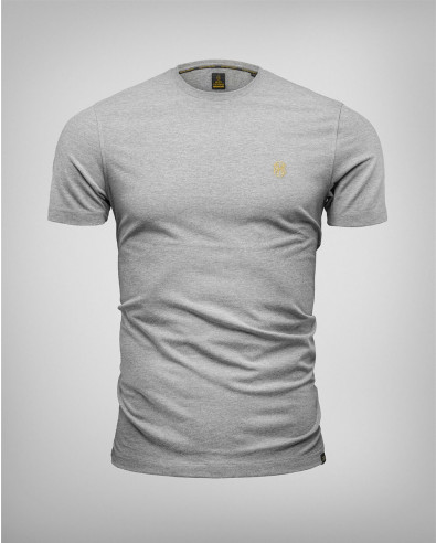 Gray melange T-shirt with Embroidery and Logo
