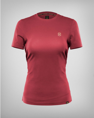 Дамска бордо бие тениска с бродерия и лого