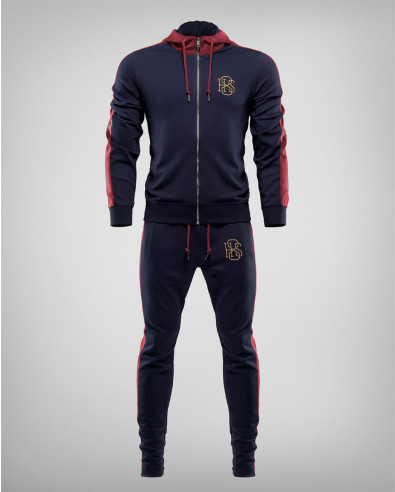 H8S TRACKSUIT IN DARK BLUE AND BORDEAUX