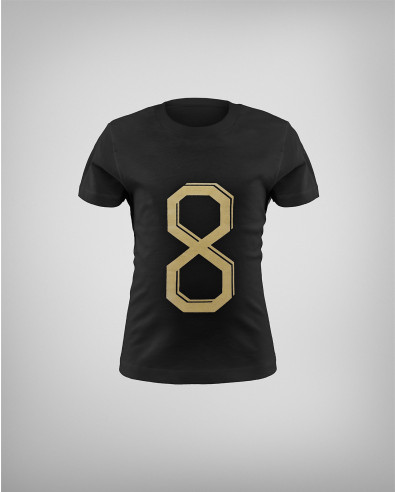 Golden eight – kid's black cotton t-shirt
