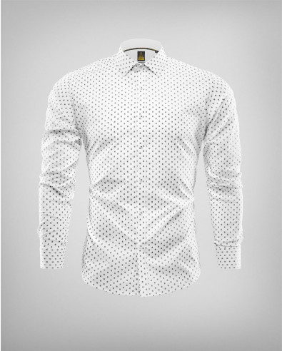 White Slim Fit Shirt with H8S digital print
