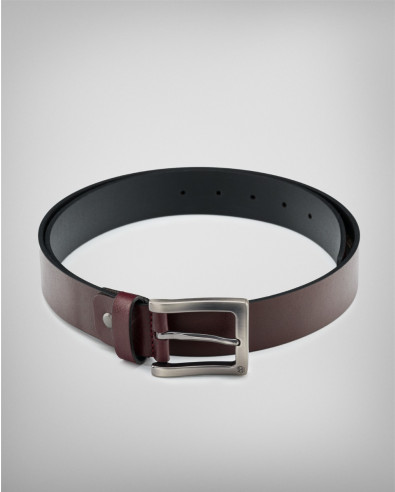 Bordeaux smooth leather belt