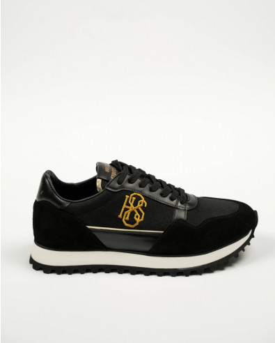 WOMEN’S SPORTS SHOES IN BLACK MADE OF NATURAL SUEDE AND LEATHER