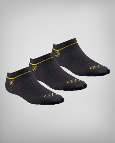 Терлици - памучни дишащи чорапи, Черен, 3 чифта