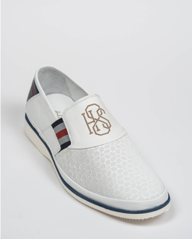 H8S white loafers with print