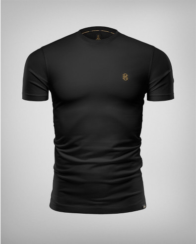 Black T-shirt with Embroidery and Logo
