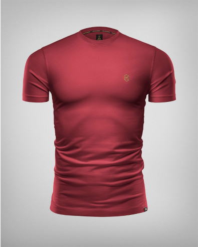 Bordeaux T-shirt with Embroidery and Logo