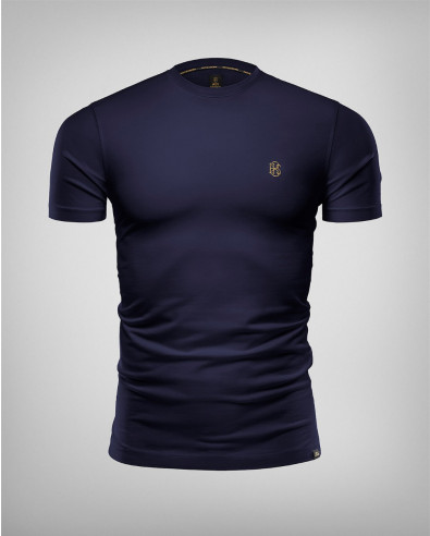 Dark Blue T-shirt with Embroidery and Logo