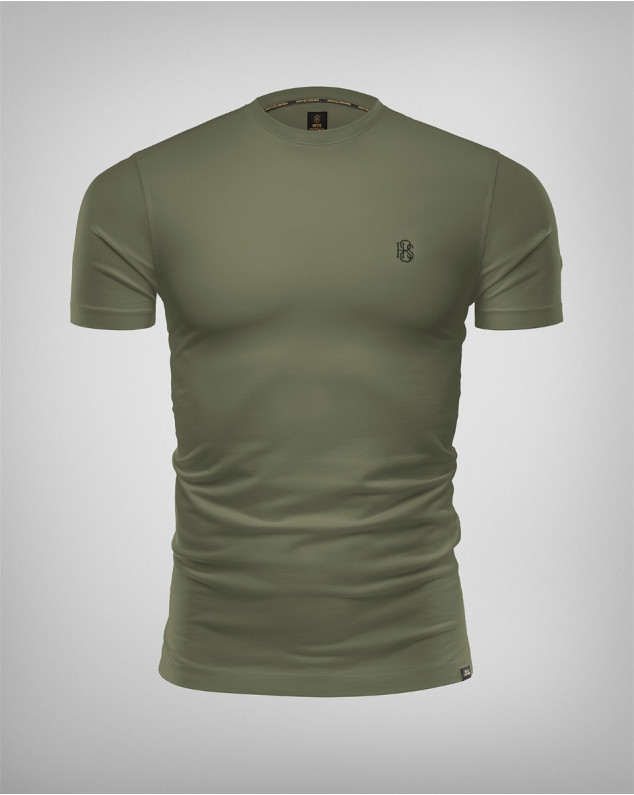 Тъмнозелена тениска с бродерия и лого