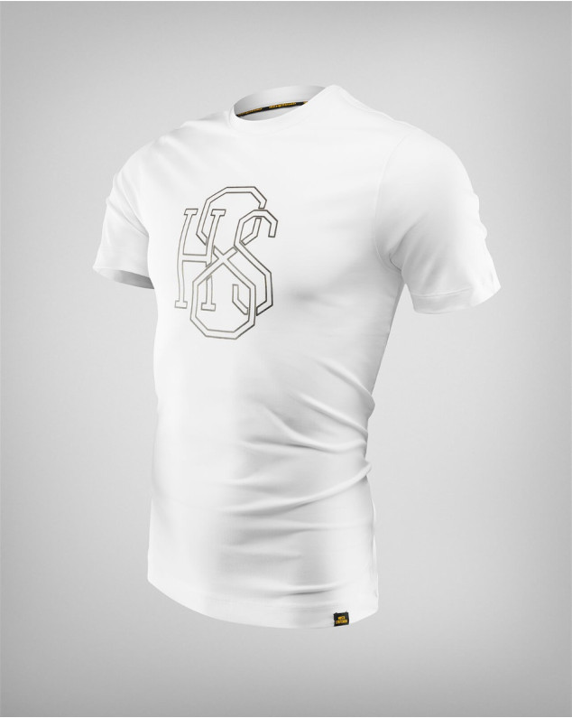Бяла тениска с контрастно H8S лого