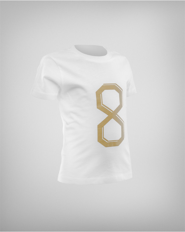 Golden eight – kid's white cotton t-shirt