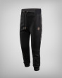 Pantalón de niño negro con rayas melocotón