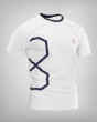 Camiseta H8S blanca con elementos azul oscuro