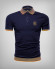 DARK BLUE POLO T-SHIRT WITH CONTRASTING BANDS