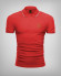 RED POLO T-SHIRT WITH EMBOSSED COLLAR AND BUTTONS