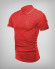 RED POLO T-SHIRT WITH EMBOSSED COLLAR AND BUTTONS