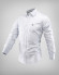 Бяла вталена риза с контрастен принт
