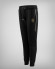 Women's sports pants in black with gold stripes
