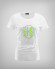 Дамска бяла тениска с ефектно лого в зелено