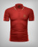 Red Polo Shirt with Buttons and Embroidery