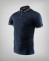 Dark blue polo shirt with contrast embroidered logo