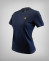 Camiseta beige azul oscuro de mujer con bordado y logotipo