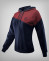 Sudadera de algodón azul marino y burdeos para mujer