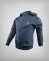 Sudadera infantil azul oscuro con rayas doradas y estampado
