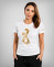 Women's White T-shirt with Golden Eight and SIGNATURE