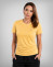 Women's gold T-shirt with logo