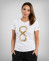 Women's white T-shirt with Golden Eight