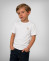 Camiseta para niños blanca con logotipo dorado