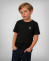Camiseta para niños negra con logotipo dorado