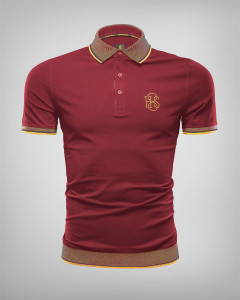 BORDEAUX POLO T-SHIRT WITH CONTRASTING BANDS