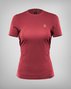 Дамска бордо бие тениска с бродерия и лого