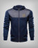DARK BLUE SWEATSHIRT WITH TRICOLOR EDGING AT THE POCKETS