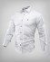 Camisa entallada en blanco con un espectacular estampado