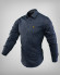 Camisa entallada en azul oscuro con un espectacular estampado
