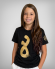 Kids' black T-shirt with Golden Eight and SIGNATURE
