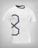 Camiseta H8S blanca con elementos azul oscuro