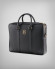 Bolso para ordenador portátil de piel estructurada en negro