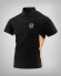 Camiseta polo negra con detalles dorados